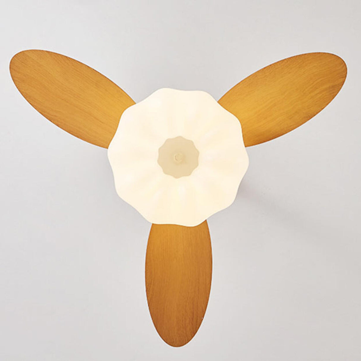 Simple Wooden Cloud Dimming Ceiling Fan with LED Light Image - 11