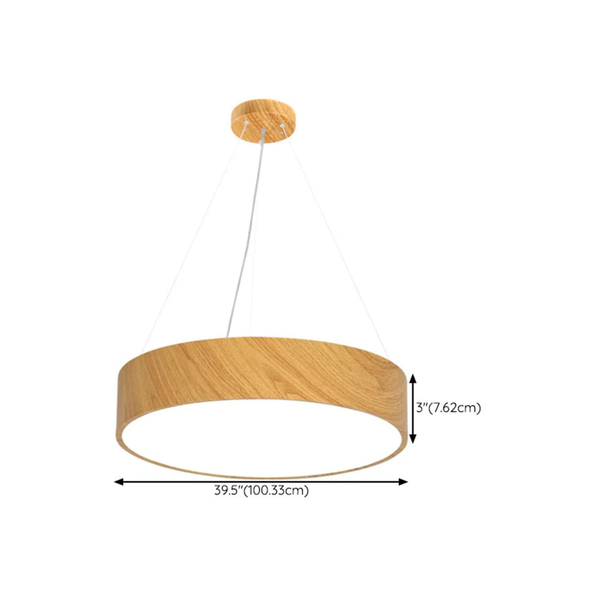 Simple Wooden Drum Chandelier Adjustable Height Image - 10