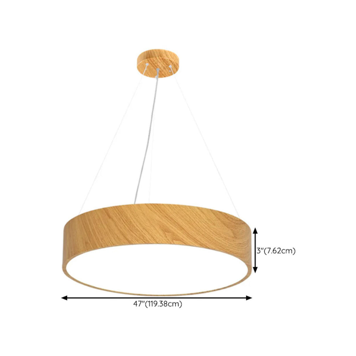 Simple Wooden Drum Chandelier Adjustable Height Image - 11