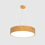 Simple Wooden Drum Chandelier Adjustable Height Image - 6