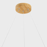 Simple Wooden Drum Chandelier Adjustable Height Image - 7