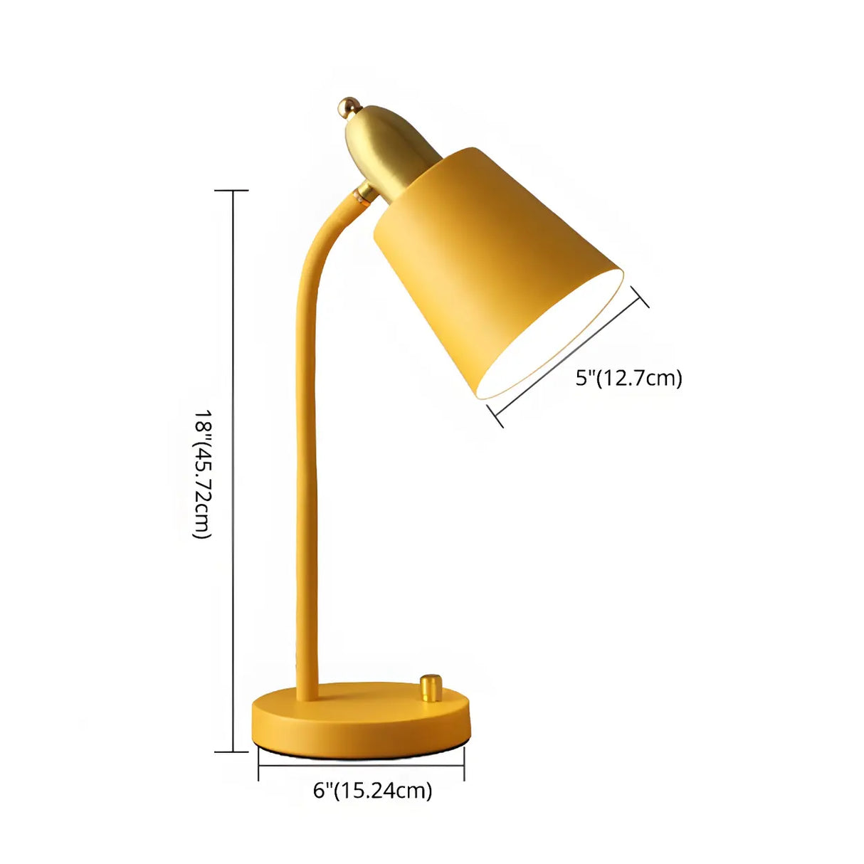 Simple Yellow Cone Adjustable Metal Study Table Lamp 