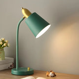 Simple Yellow Cone Adjustable Metal Study Table Lamp Image - 3