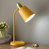 Simple Yellow Cone Adjustable Metal Study Table Lamp Image - 4