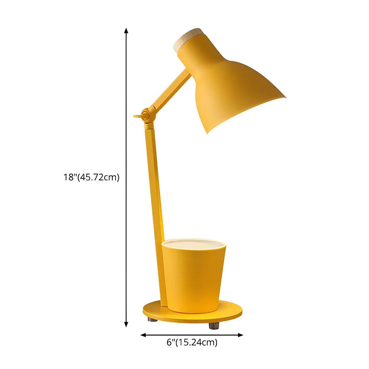 Simple Yellow Metal Adjustable Table Lamp with Pen Holder 