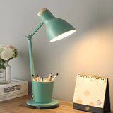 Simple Yellow Metal Adjustable Table Lamp with Pen Holder Image - 4