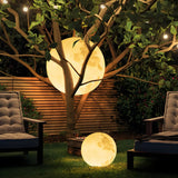 Simple Yellow Moon Metal Pillar Outdoor Table Lamp Image - 10