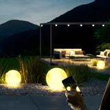 Simple Yellow Moon Metal Pillar Outdoor Table Lamp Image - 16