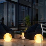 Simple Yellow Moon Metal Pillar Outdoor Table Lamp Image - 4