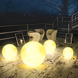 Simple Yellow Moon Metal Pillar Outdoor Table Lamp Image - 5