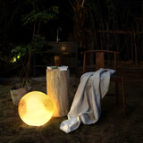 Simple Yellow Moon Metal Pillar Outdoor Table Lamp Image - 9