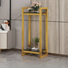 Simple Yellow Rectangle Metal 2 Tiers Floor Plant Stand Image - 3