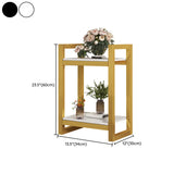 Simple Yellow Rectangle Metal 2 Tiers Floor Plant Stand #size