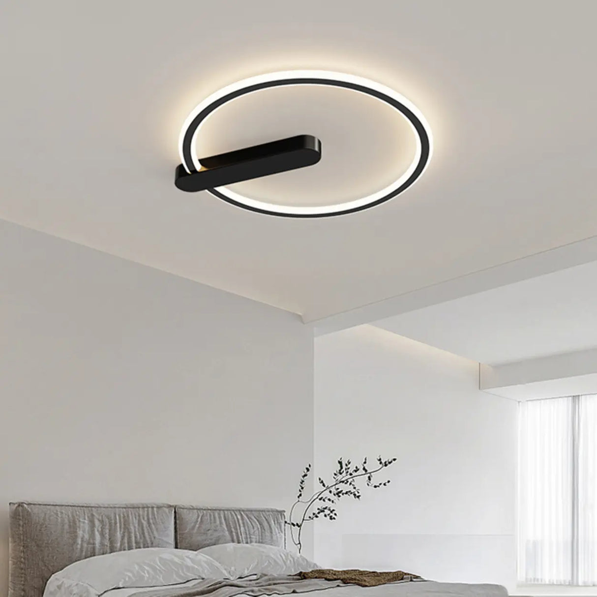 Simplicity Bedroom Circle LED Flush Mount Ceiling Light Image - 2