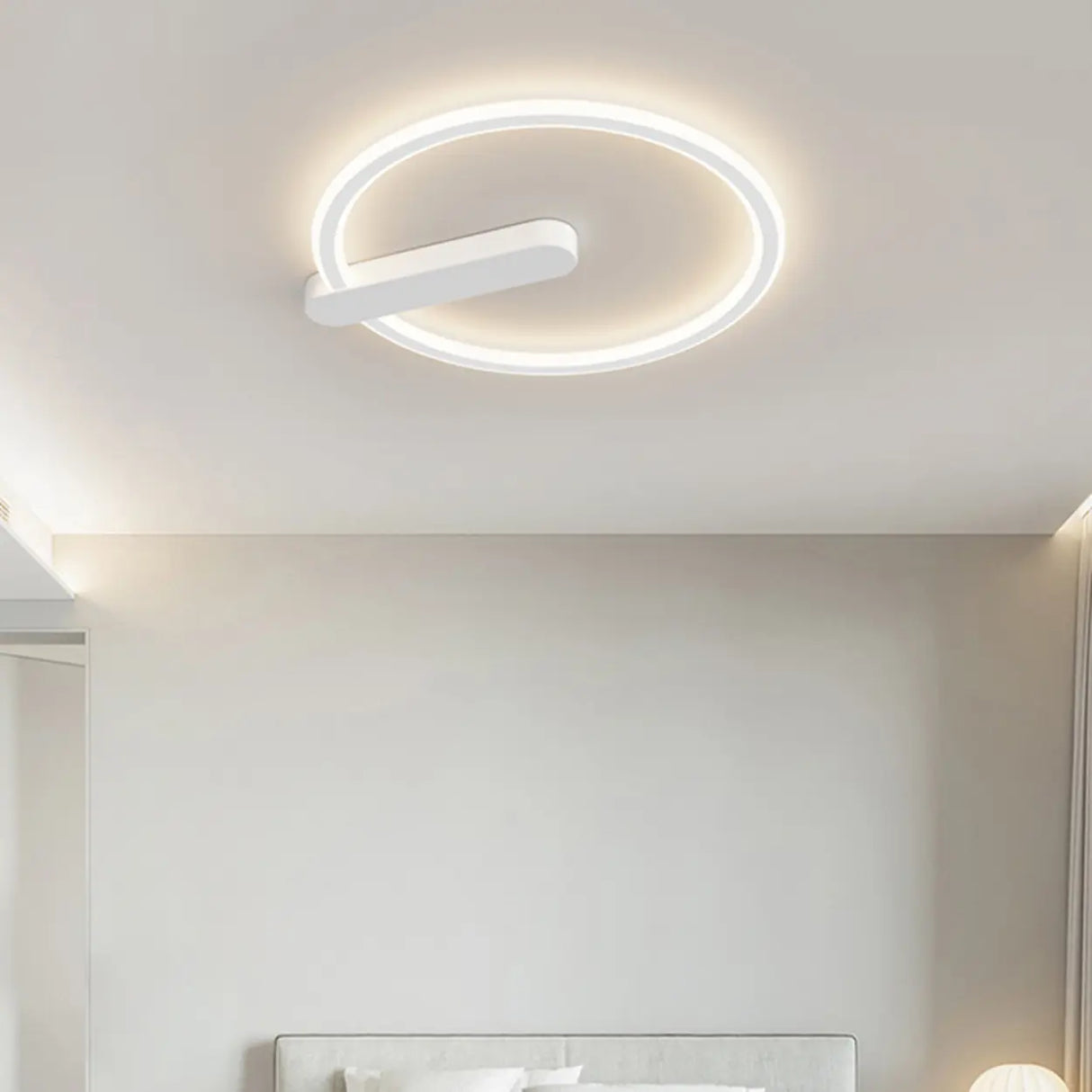 Simplicity Bedroom Circle LED Flush Mount Ceiling Light Image - 3