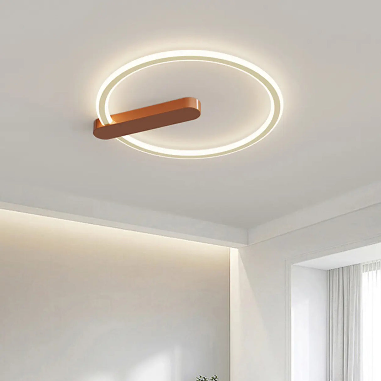 Simplicity Bedroom Circle LED Flush Mount Ceiling Light Image - 5