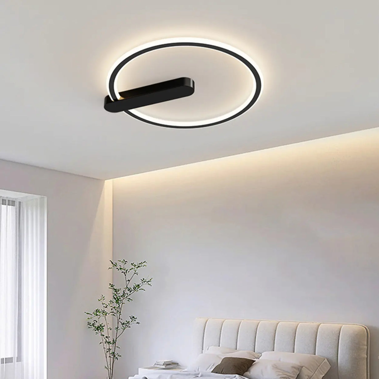 Simplicity Bedroom Circle LED Flush Mount Ceiling Light Image - 7