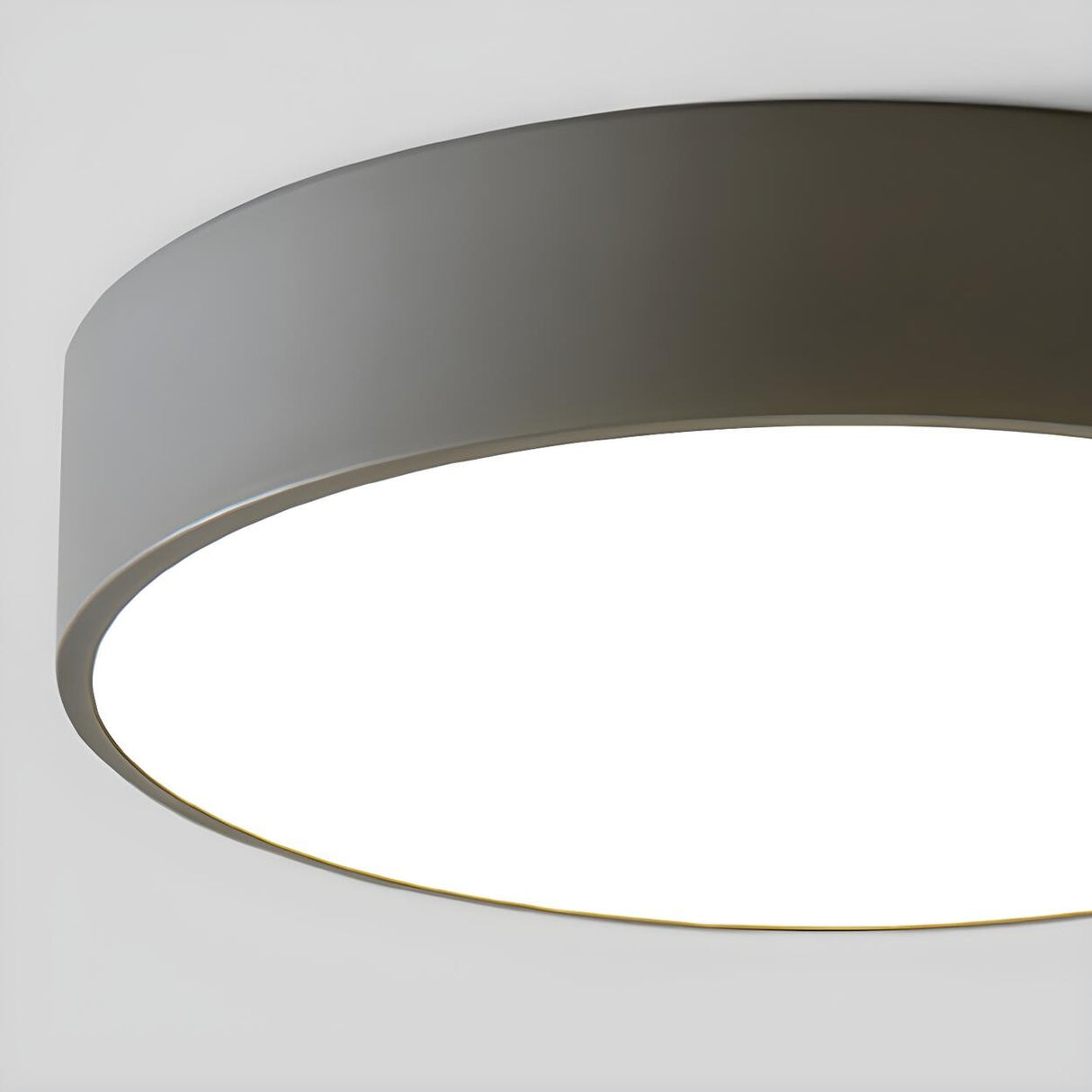 Simplicity Bedroom Grey Drum Flush Mount Ceiling Light Image - 14