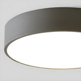 Simplicity Bedroom Grey Drum Flush Mount Ceiling Light Image - 14