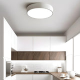 Simplicity Bedroom Grey Drum Flush Mount Ceiling Light Image - 17