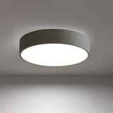 Simplicity Bedroom Grey Drum Flush Mount Ceiling Light Image - 2