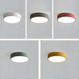 Simplicity Bedroom Grey Drum Flush Mount Ceiling Light Image - 8