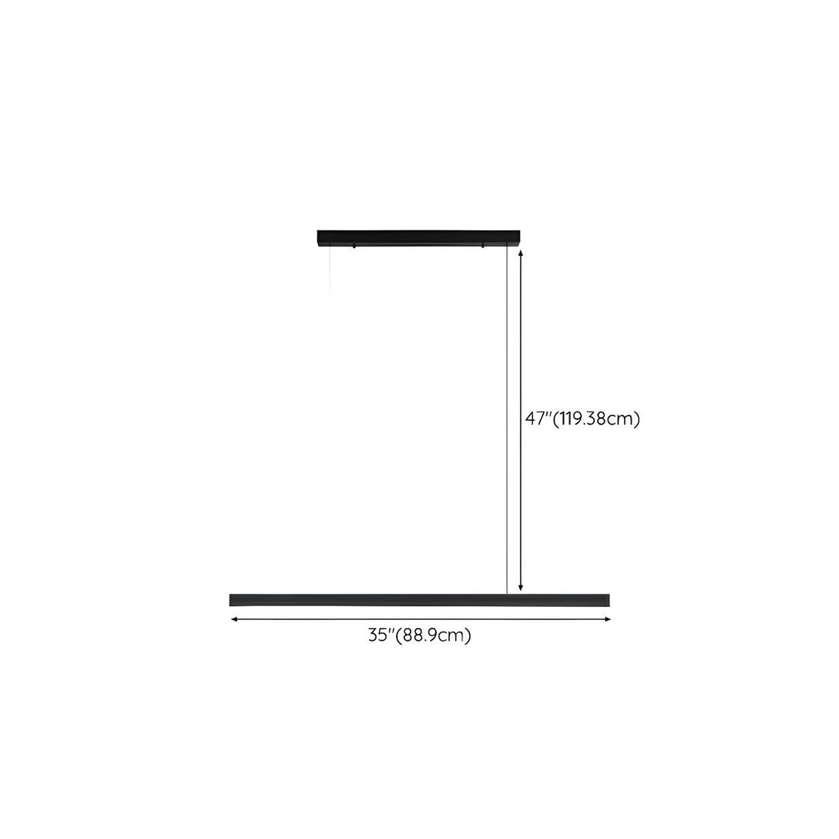 Simplicity Black Linear LED Island Pendant Light Image - 18