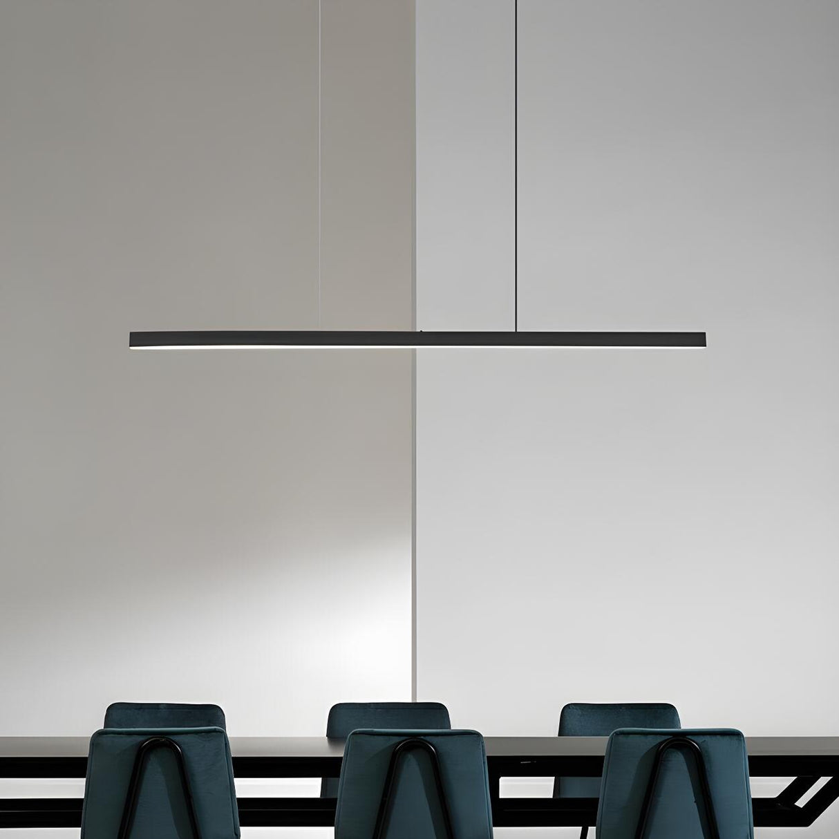 Simplicity Black Linear LED Island Pendant Light Image - 4