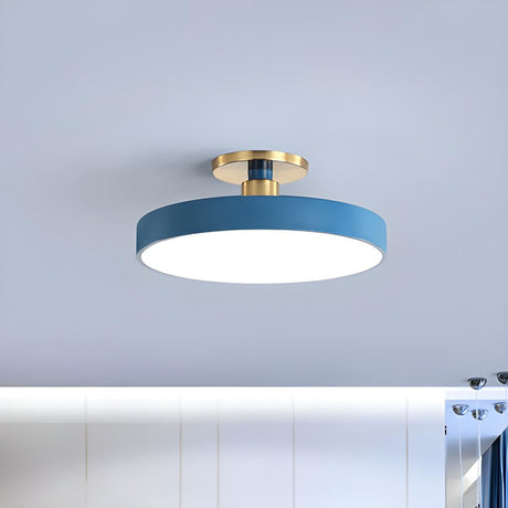 Simplicity Blue Round LED Semi-Flush Mount Ceiling Lamp Image - 2