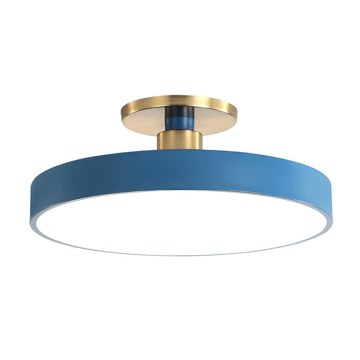 Simplicity Blue Round LED Semi-Flush Mount Ceiling Lamp Image - 3