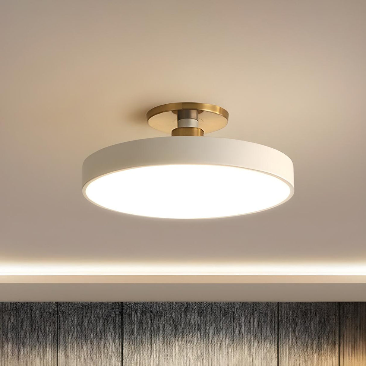 Simplicity Blue Round LED Semi-Flush Mount Ceiling Lamp Image - 4