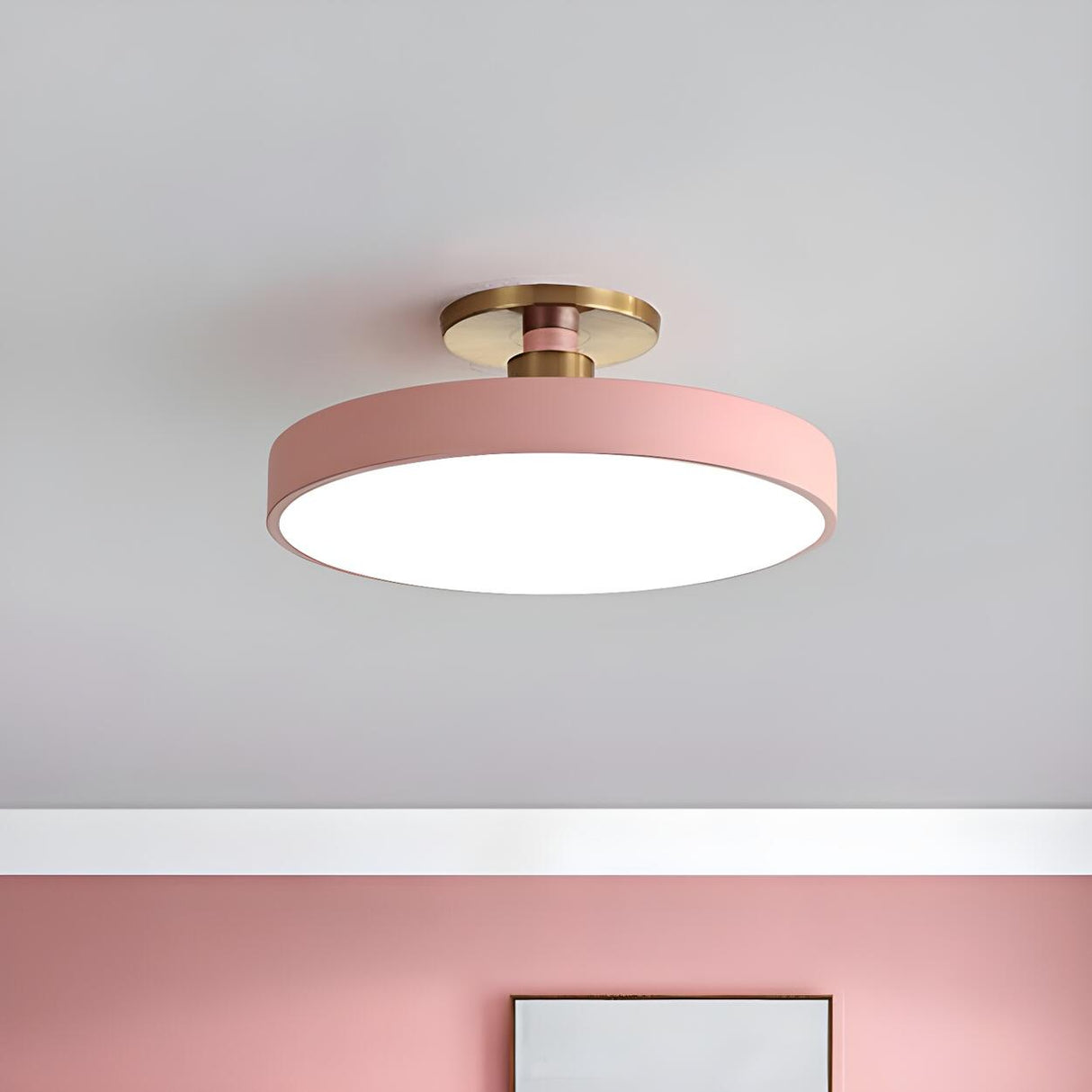 Simplicity Blue Round LED Semi-Flush Mount Ceiling Lamp Image - 8