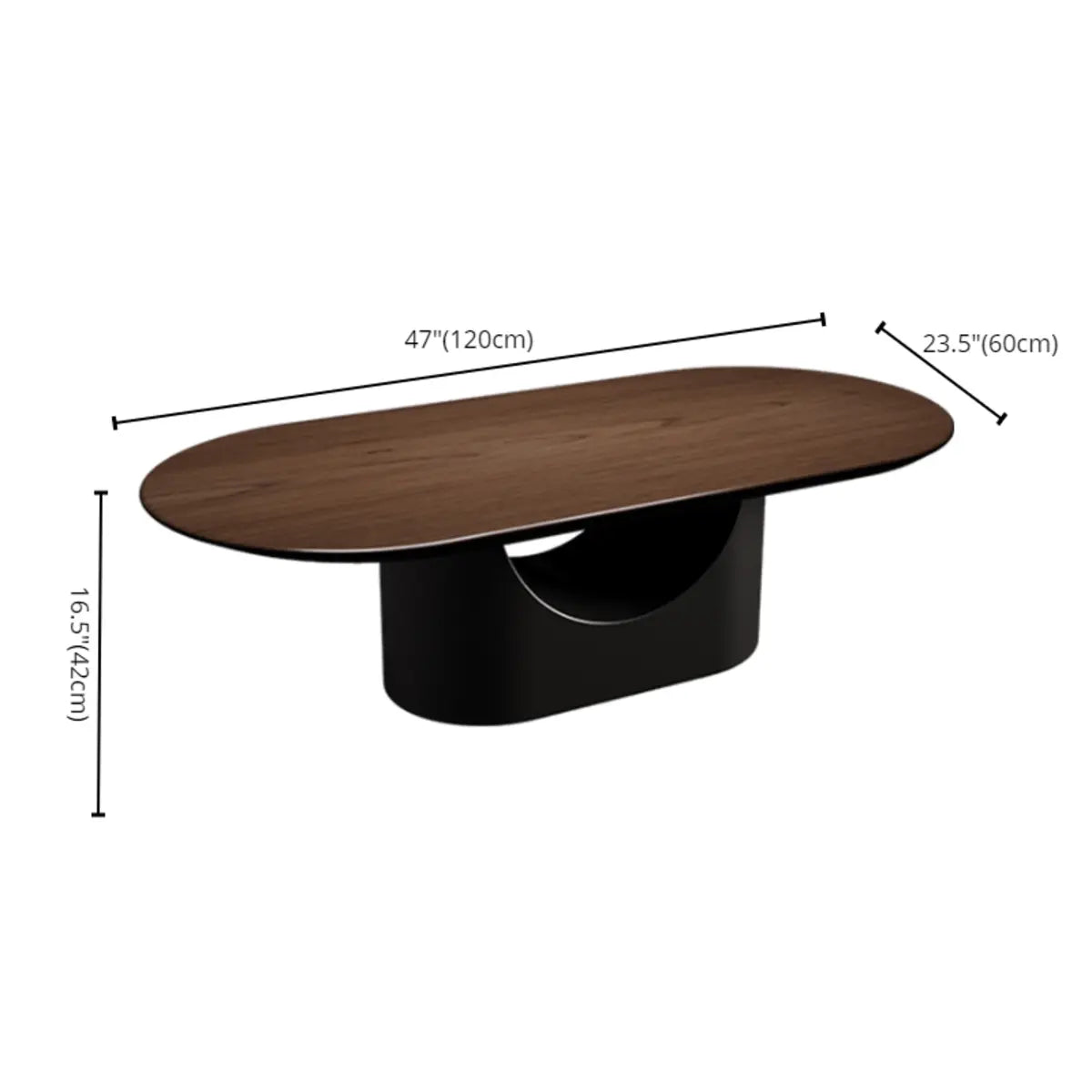 Simplicity Brown Oval Wooden Storage Coffee Table 