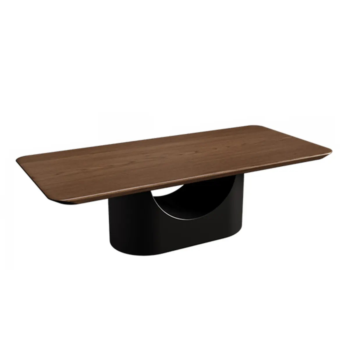 Simplicity Brown Oval Wooden Storage Coffee Table Image - 3