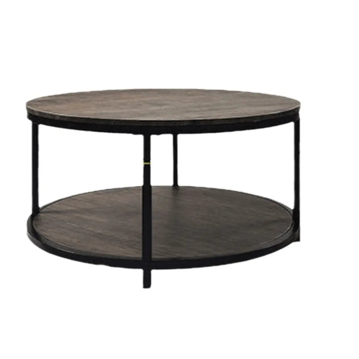 Simplicity Brown Wooden Round Four Legs Coffee Table Image - 4