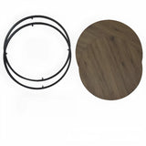 Simplicity Brown Wooden Round Four Legs Coffee Table Image - 5