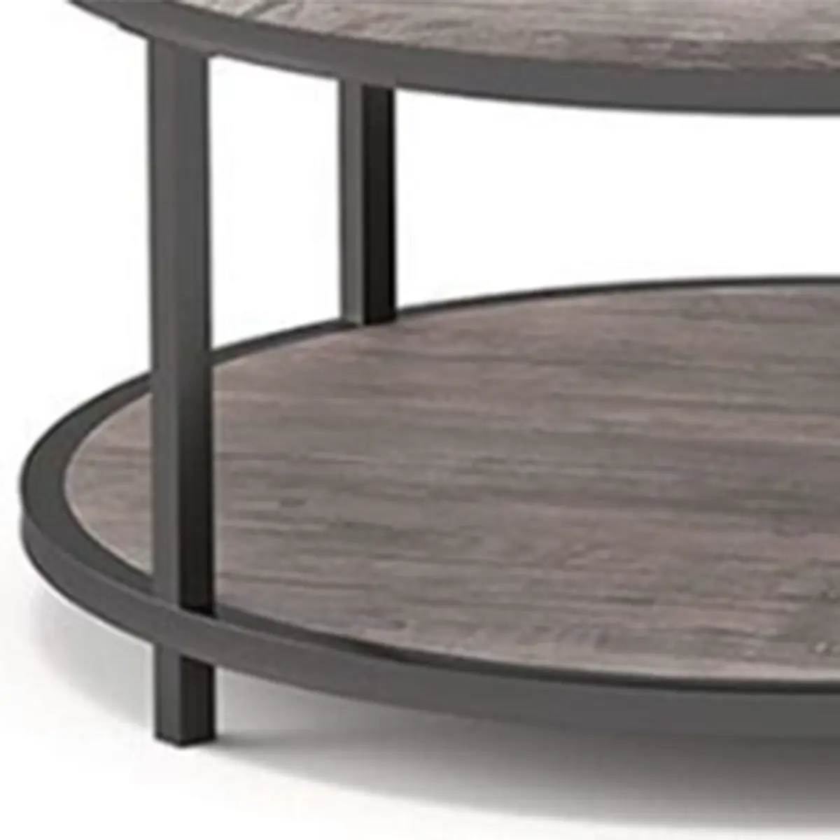 Simplicity Brown Wooden Round Four Legs Coffee Table Image - 7