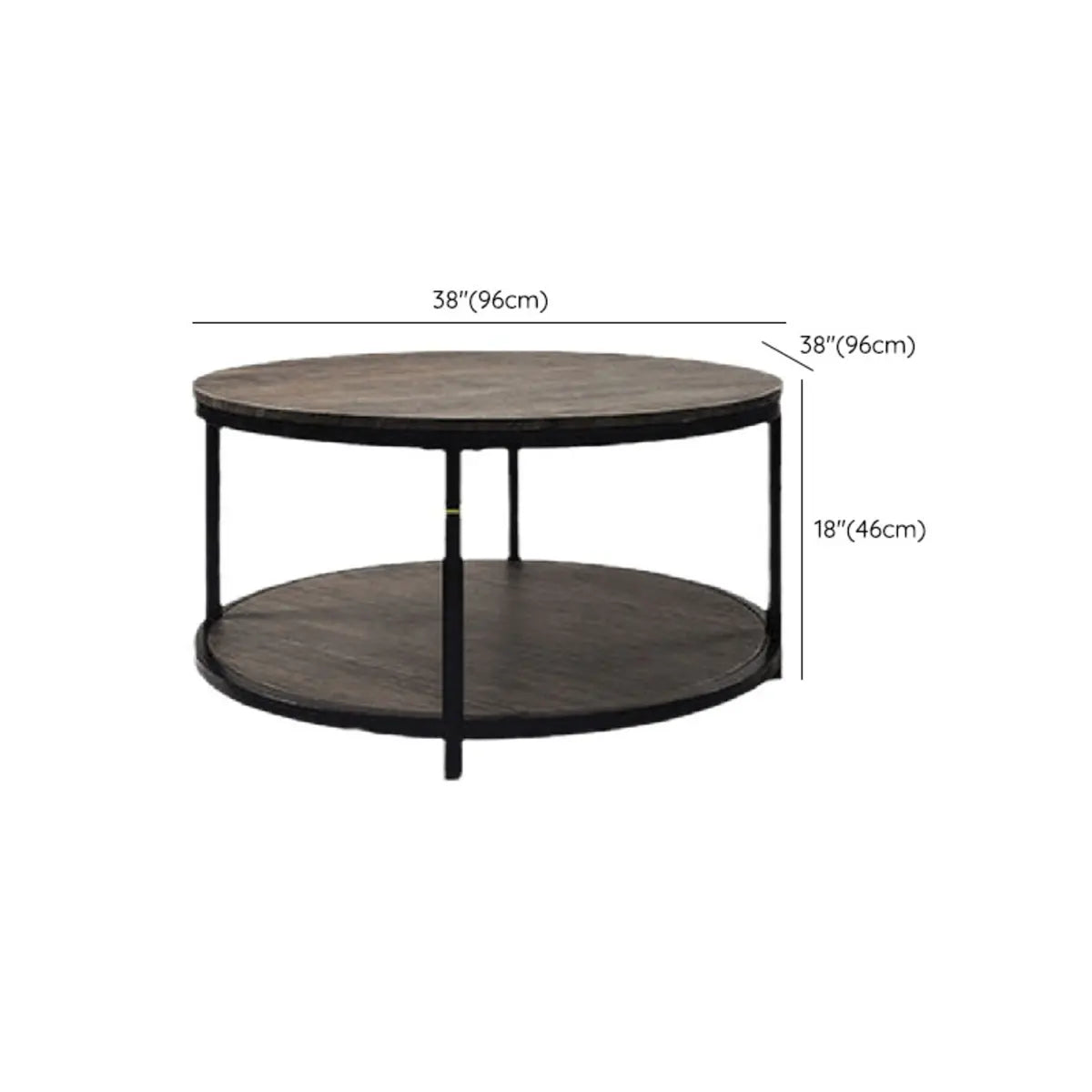 Simplicity Brown Wooden Round Four Legs Coffee Table 