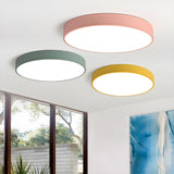 Simplicity Colorful Round LED Flush Mount Ceiling Light Image - 1