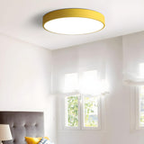 Simplicity Colorful Round LED Flush Mount Ceiling Light Image - 14