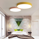 Simplicity Colorful Round LED Flush Mount Ceiling Light Image - 16