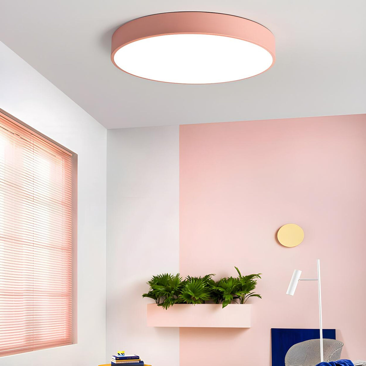 Simplicity Colorful Round LED Flush Mount Ceiling Light Image - 18