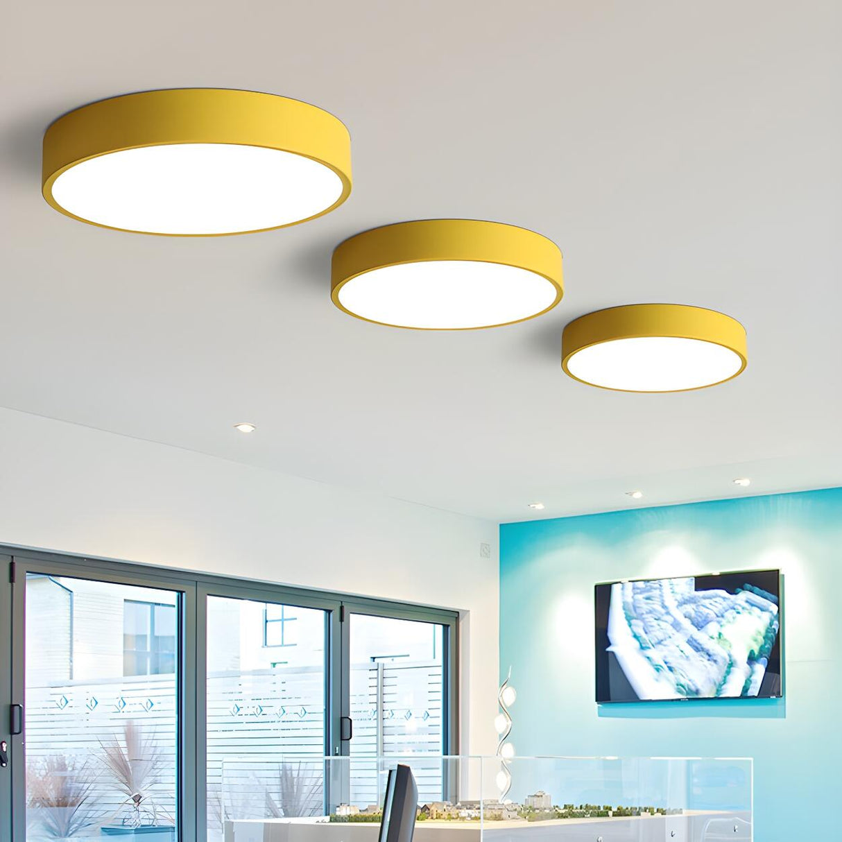 Simplicity Colorful Round LED Flush Mount Ceiling Light Image - 19