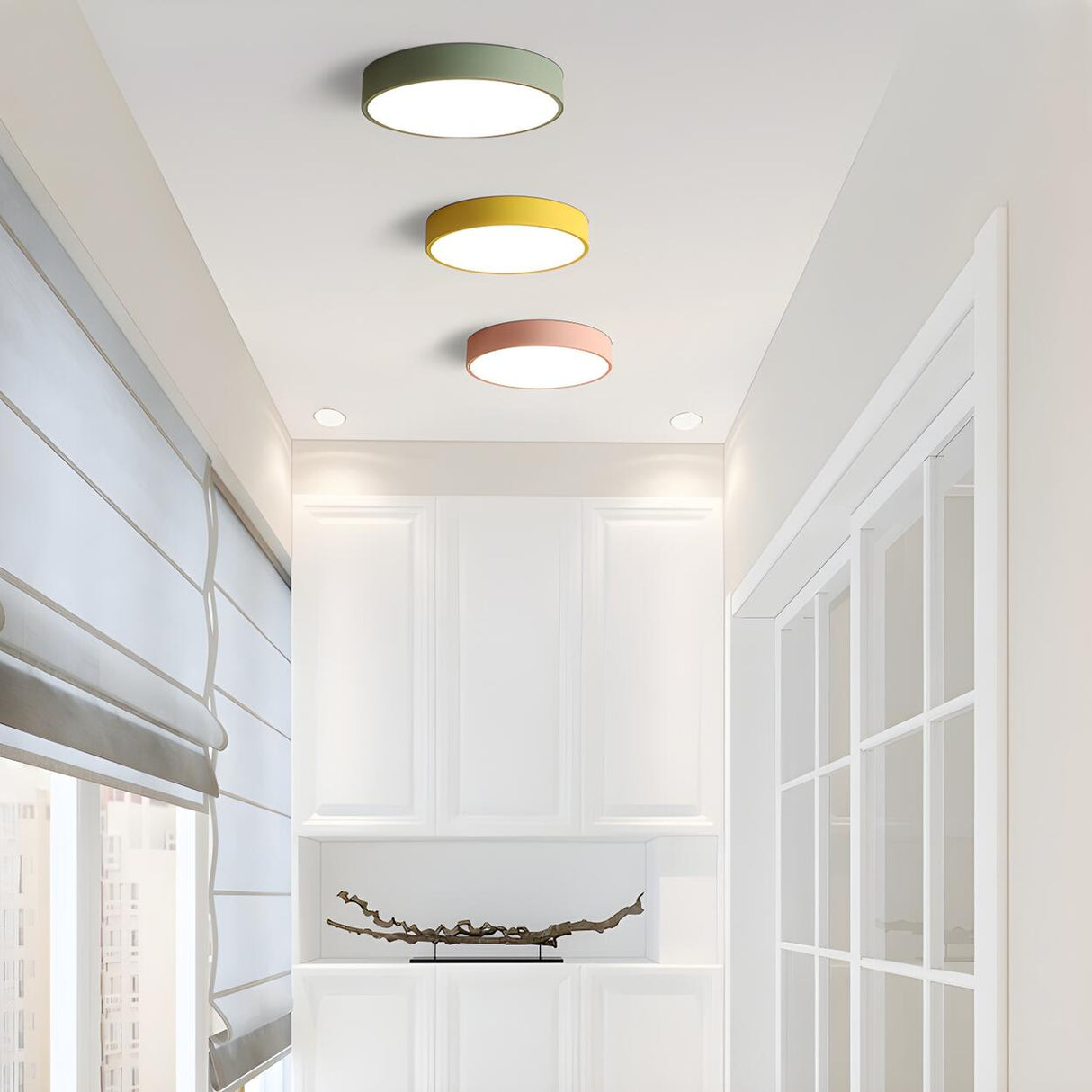 Simplicity Colorful Round LED Flush Mount Ceiling Light Image - 8