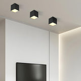 Simplicity Entrance Black Cube LED Flush Mount Light Image - 4