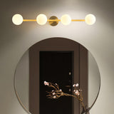 Simplicity Gold Metal White Glass Globe Vanity Light Image - 1