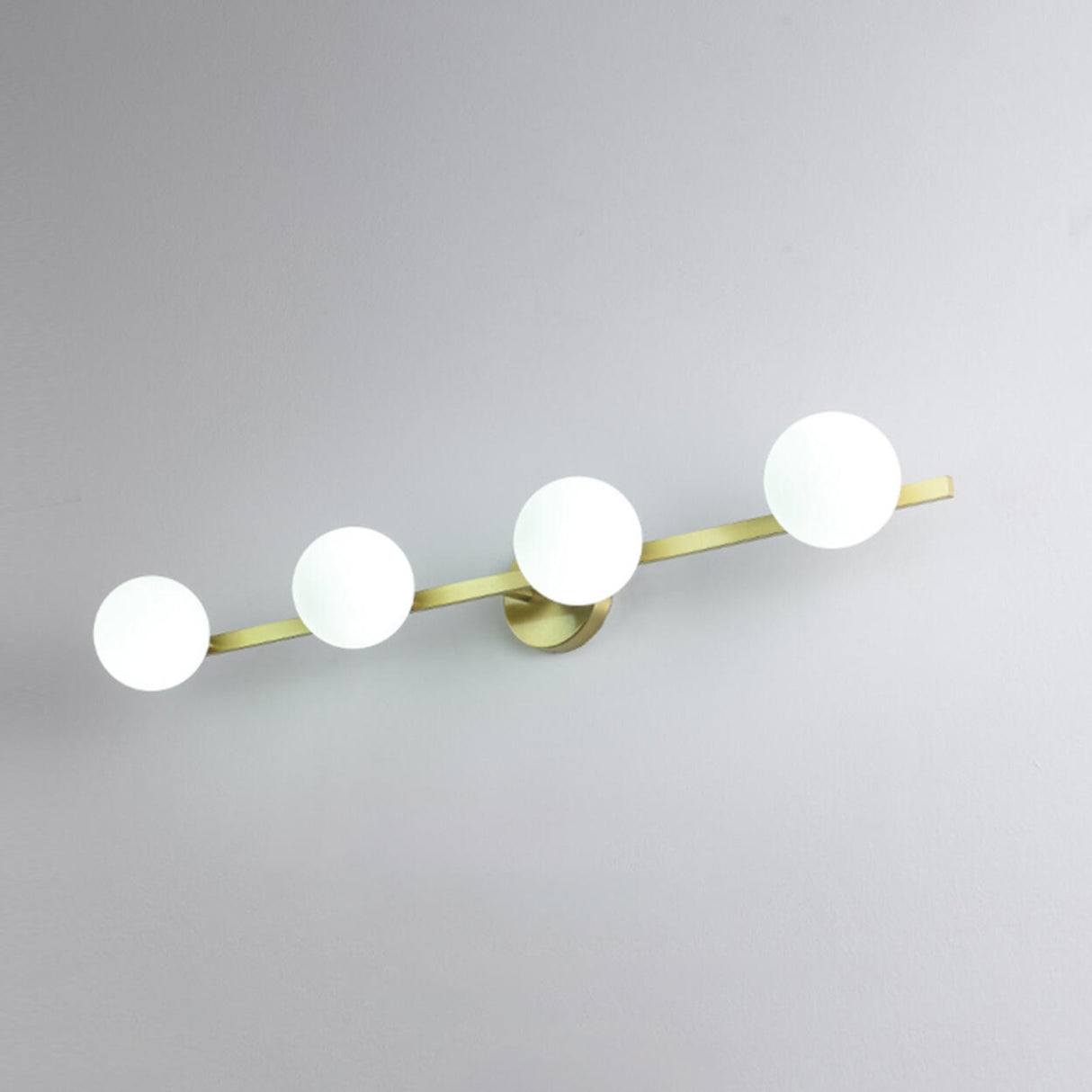 Simplicity Gold Metal White Glass Globe Vanity Light Image - 10