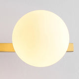 Simplicity Gold Metal White Glass Globe Vanity Light Image - 16