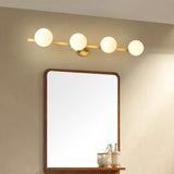 Simplicity Gold Metal White Glass Globe Vanity Light Image - 17