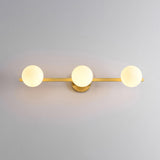 Simplicity Gold Metal White Glass Globe Vanity Light Image - 2